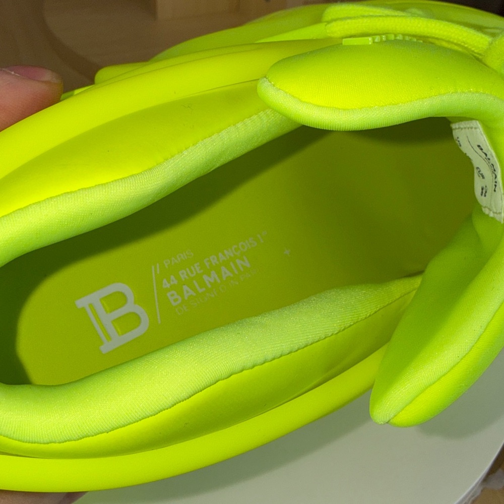 ๐ฅBALMAIN - Unicorn Low-Top Sneakers - Neon Green / Fluo Yellow - Men's US 12 - Picture 16 of 17